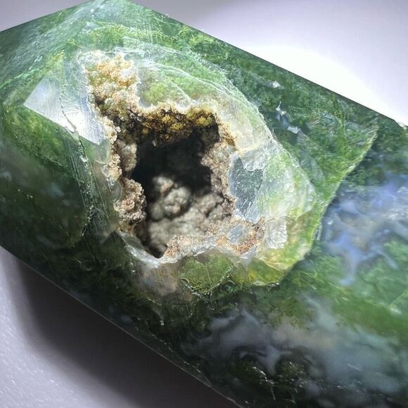 Moss Agate Crystal Double Terminated Point (#9)‎ - Picture 7 of 11